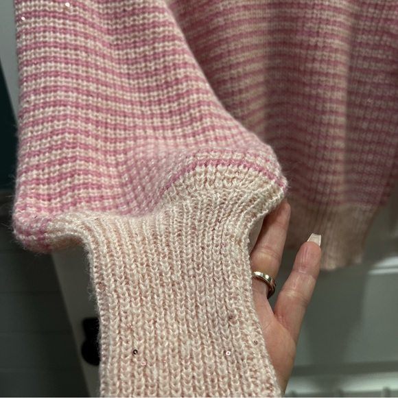 Lilly Pulitzer Peony Pink Sequined Long Sleeve Finney Sweater. Size Large. - Picture 8 of 15